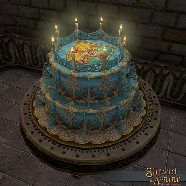 TT Shroud of the Avatar Replenishing Lord British Birthday Cake 2016
