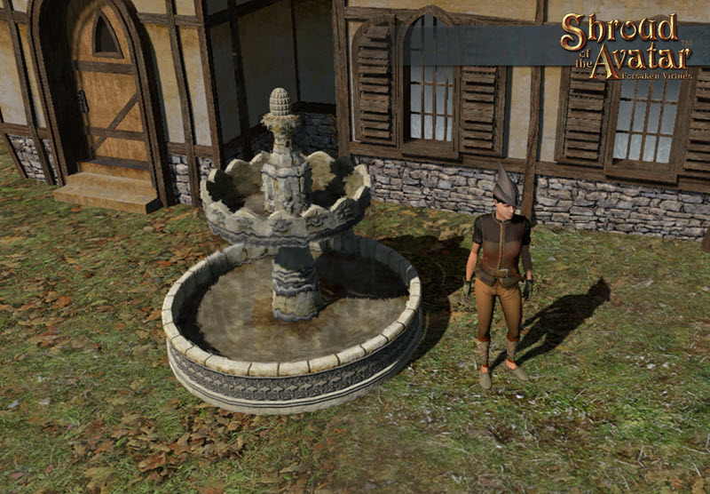 TT Shroud of the Avatar Isabelline Stone 2-Tier Outdoor Fountain 