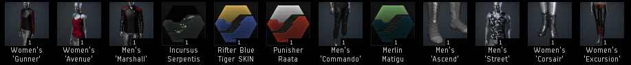 EVE Standard Clothing and Skins