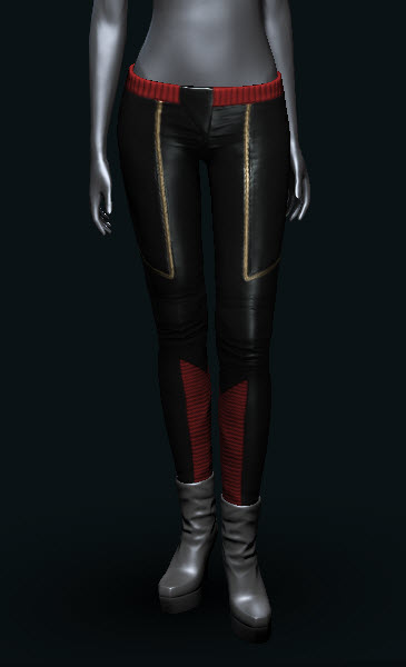 EVE Online Womens Excursion Pants black red and gold