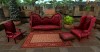 TT Shroud of the Avatar Vintage Red Velvet with Nailheads Furniture Set