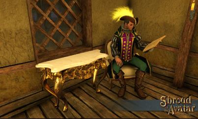 TT Shroud of the Avatar Baroque Gilded Marble Top Console (set)