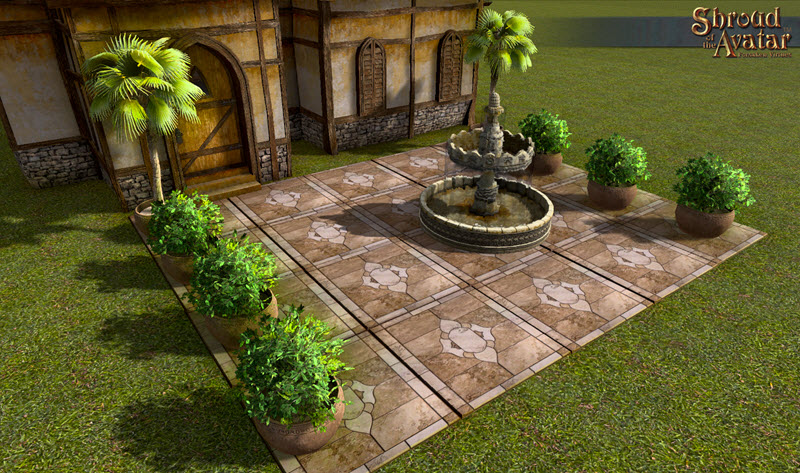 TT Shroud of the Avatar Polished Beige Inlaid Marble Pavers